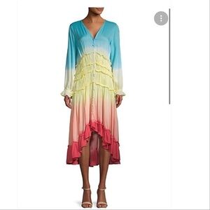 For the Republic tie dye button front dress size S